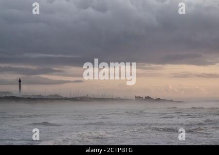 Northern portuguese coast during winter in the evening Stock Photo