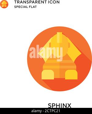 Sphinx vector icon. Flat style illustration. EPS 10 vector. Stock Vector