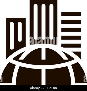 Skyscraper Earth Problem Vector Icon Stock Vector