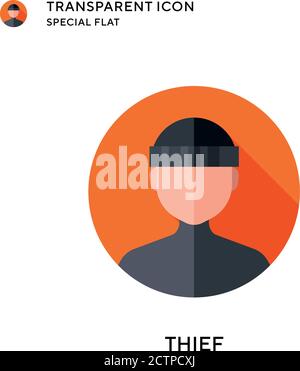 Thief vector icon. Flat style illustration. EPS 10 vector. Stock Vector