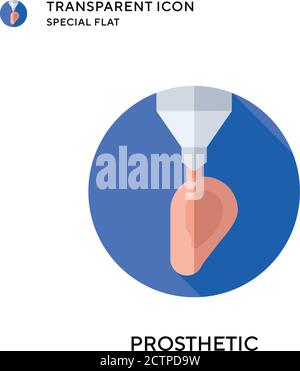 Prosthetic vector icon. Flat style illustration. EPS 10 vector. Stock Vector