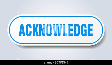 acknowledge button. rounded sign isolated on white background Stock ...