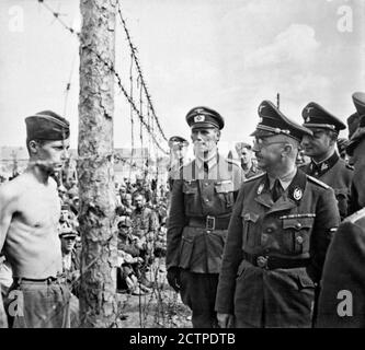 Heinrich Himmler inspecting a prisoner of war camp in Russia, c.1940-1941 Stock Photo