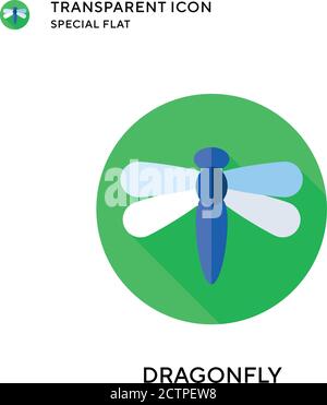 Dragonfly vector icon. Flat style illustration. EPS 10 vector. Stock Vector