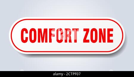 comfort zone sign. rounded isolated sticker. white button Stock Vector