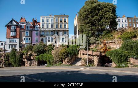 Ramsgate, Kent, England, UK. 2020. Properties on Madeira Walk, East Cliff, Ramsgate a popular coastal holiday resort in Kent. Stock Photo