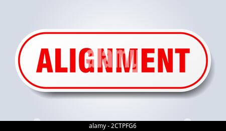 alignment sign. rounded isolated sticker. white button Stock Vector