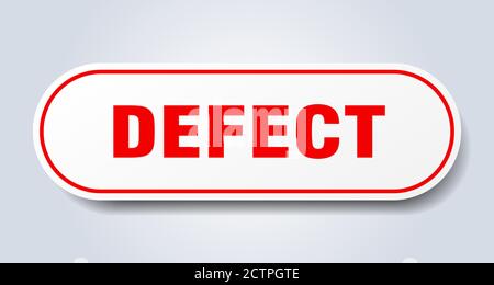 defect sign. rounded isolated sticker. white button Stock Vector Image ...