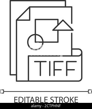 TIFF file pixel perfect linear icon Stock Vector