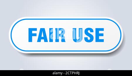 fair use sign. rounded isolated sticker. white button Stock Vector