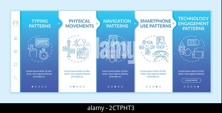 Behavior metrics elements onboarding vector template Stock Vector