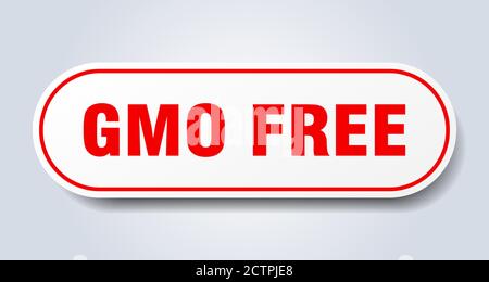 gmo free sign. rounded isolated sticker. white button Stock Vector