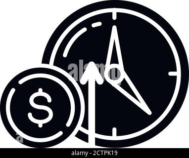 Numismatic value black glyph icon Stock Vector