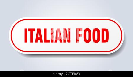 italian food sign. rounded isolated sticker. white button Stock Vector