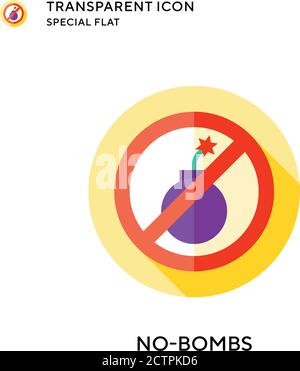 No-bombs vector icon. Flat style illustration. EPS 10 vector. Stock Vector
