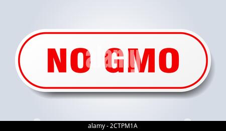 no gmo sign. rounded isolated sticker. white button Stock Vector