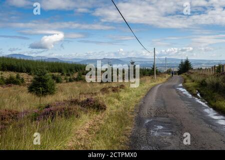 Long distance walking on the Rob Roy Way between Drymen and Aberfoyle, Stock Photo