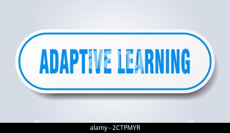 adaptive learning button. rounded sign isolated on white background ...