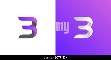 Letter B logo design . simple and clean letter B design using modern purple color . vector illustration eps10 Stock Vector