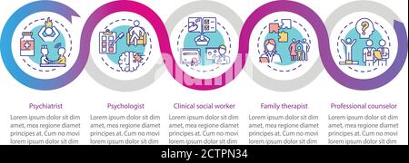 Psychotherapy careers vector infographic template Stock Vector