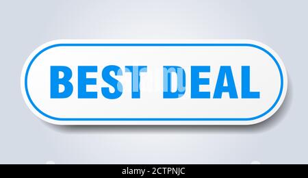 best deal sign. rounded isolated sticker. white button Stock Vector