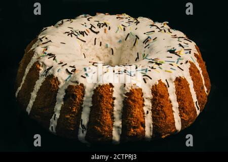 Very tasty easter cake isolated Stock Photo