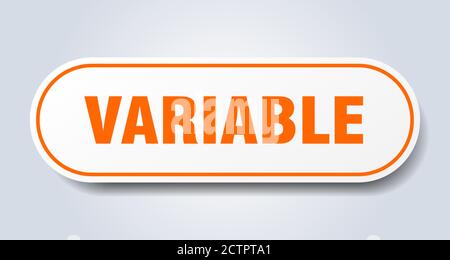 variable sign. rounded isolated sticker. white button Stock Vector ...