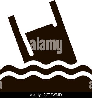 Bag Junk Flotsam In Ocean Vector Icon Stock Vector
