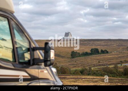 View of RAF Fylingdales early warning station on the North York Moors Stock Photo