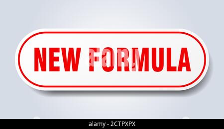 new formula sign. rounded isolated sticker. white button Stock Vector