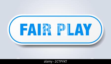 fair play sign. rounded isolated sticker. white button Stock Vector