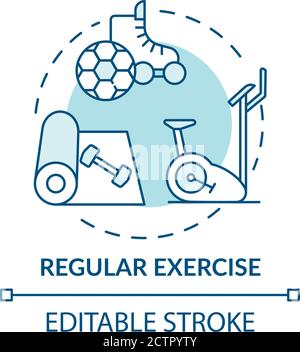 Regular exercise turquoise concept icon Stock Vector