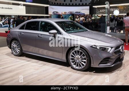 Mercedes Benz A 200 car at the 89th Geneva International Motor Show. Geneva, Switzerland - March 5, 2019. Stock Photo