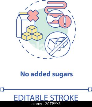 No added sugars concept icon Stock Vector Image & Art - Alamy