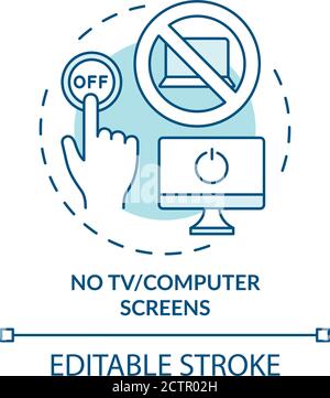 No TV and computer screen turquoise concept icon Stock Vector