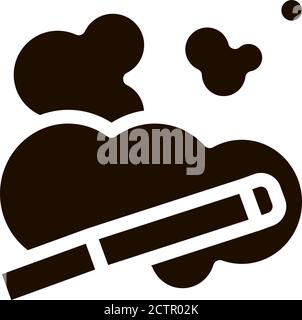 Cigarette And Smoke Steam Vector Icon Stock Vector