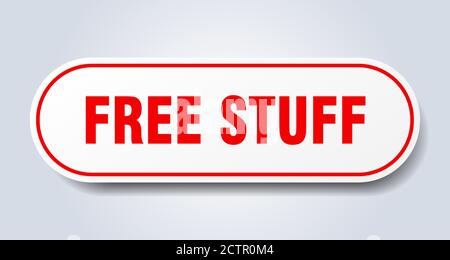 free stuff sign. rounded isolated sticker. white button Stock Vector