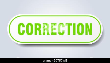 correction sign. rounded isolated sticker. white button Stock Vector ...