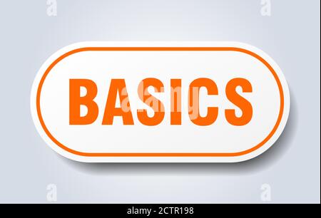 basics button. rounded sign isolated on white background Stock Vector ...