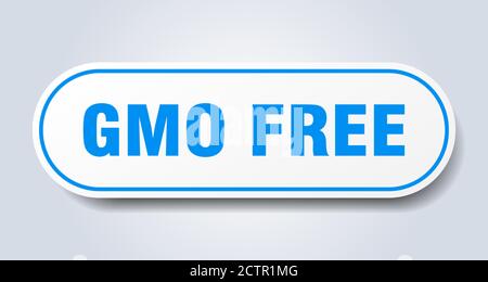 gmo free sign. rounded isolated sticker. white button Stock Vector