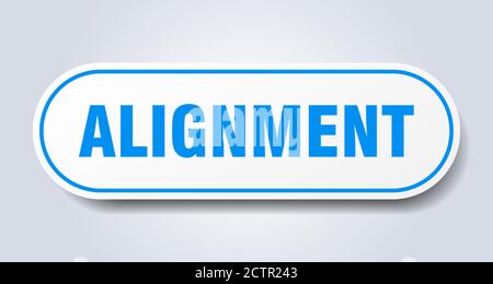 alignment sign. rounded isolated sticker. white button Stock Vector