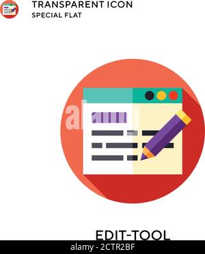 Edit-tool vector icon. Flat style illustration. EPS 10 vector. Stock Vector