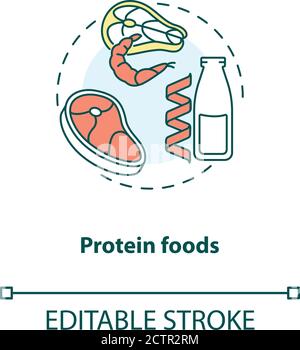 Protein foods concept icon Stock Vector