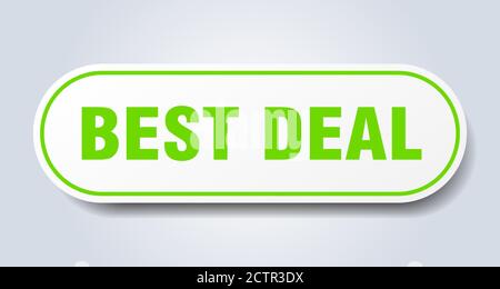 best deal sign. rounded isolated sticker. white button Stock Vector