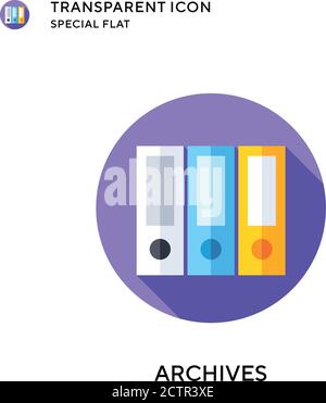 Archives vector icon. Flat style illustration. EPS 10 vector. Stock Vector
