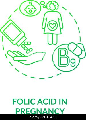 Folic acid in pregnancy concept icon Stock Vector