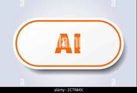 ai sign. rounded isolated sticker. white button Stock Vector Image ...