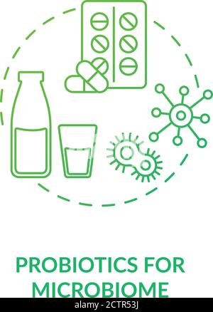 Probiotics for microbiome concept icon Stock Vector