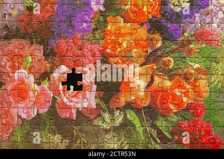 Puzzle missing a piece Stock Photo