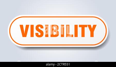 visibility sign. rounded isolated sticker. white button Stock Vector ...